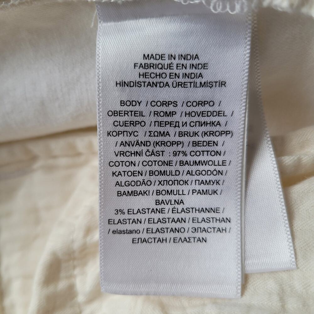 Polo Ralph Lauren Wide Leg Cropped Pants High Rise Ivory Preppy Coastal Sz 8 - Picture 8 of 12
